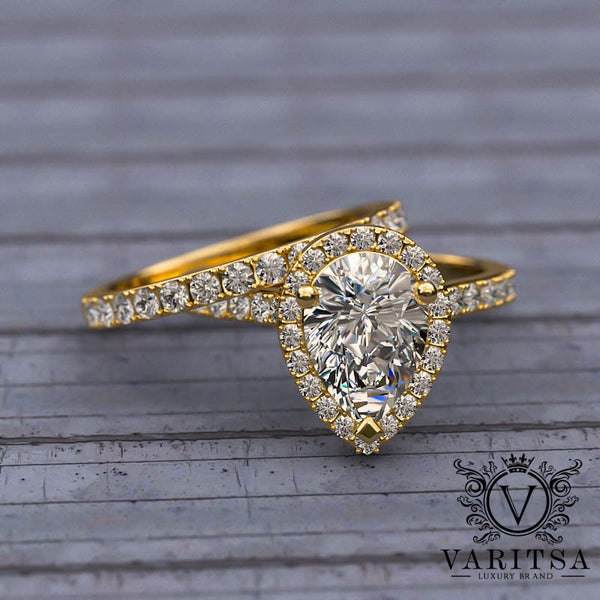 2.25ct Pear Diamond Bridal Set - 02US60